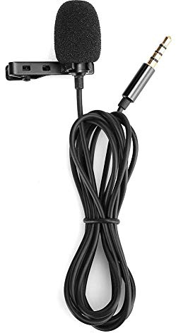Lavalier Mikrofon, 1.5m Omnidirectional Kondensator Lapel Mic mit 3.5 mm Steckerdurchmesser, Mikrofon, für Konferenz, Podcast, Recording Interview