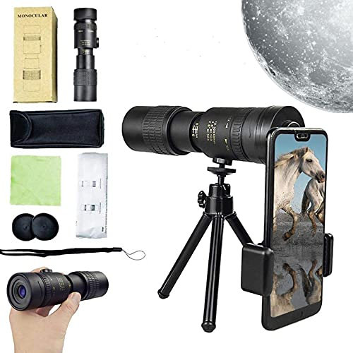 WHXJ Monokular-Teleskop, 4k 10-300x40mm Super-Telezoom, BAK4-Prismenlinsen, Für Reisen, Vogelbeobachtung, Unisex, Anfänger