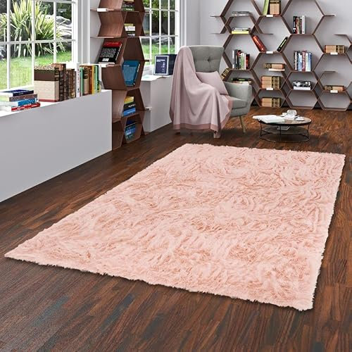 Pergamon Luxus Super Soft Fellteppich Aspen Rosa in 7 Größen