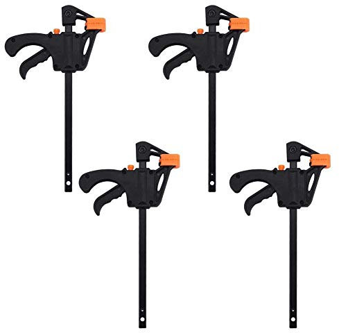 Morsetti Da Falegname Morsetti di plastica F Set 4-pezzo, 100mm 4 pollici F Clip Clip Grip Grip Quick Ratchet Release Lavorazione del legno Kit attrezzi a mano fai da te Morsetto Falegname