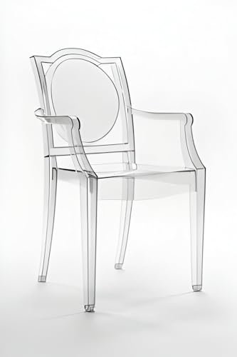 TRANSPARENTER LA16-STUHL MIT POLYCARBONAT-ARMLEHNEN - Set mit 4 Stühlen - Rauch