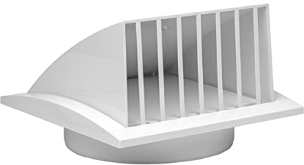 Ø150 mm, 190 x 190 mm diametro, griglia di ventilazione bianca con protezione antipioggia, coperchio di ventilazione interno ed esterno, plastica ABS