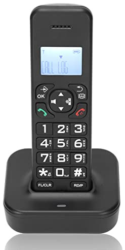 Schnurloses Telefon,D1102B Festnetztelefon Schnurlos, Freisprechfunktion,Telefonbuch mit 50 Einträgen,LCD Hintergrundbeleuchtungs,Verbinden Sie bis zu 5 Mobiltelefone für Office Home