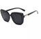 Schwarze quadratische Cateye Sonnenbrille für Damen, Celeb Retro Vintage Gold Detail Oversize Rahmen