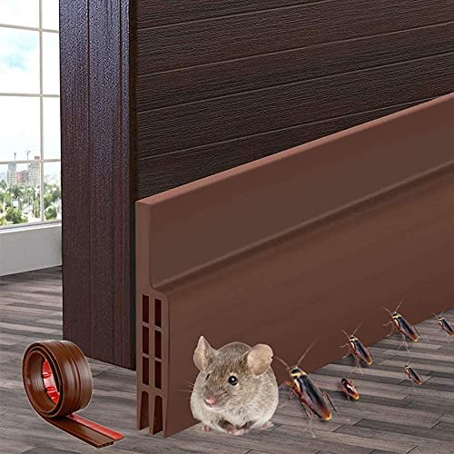 Door Sweep, Bottom Draft Seal Strip Self Adhesive Under Door Draught Stoppers, Door Insulation Energy Saving, 39 Length x 2 Width Brown