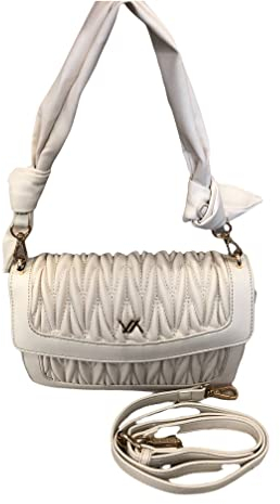 verde Handtasche und abnehmbarer Schultergurt - aus Kunstleder Größe 23 x 15 x 9 Farbe Weiß