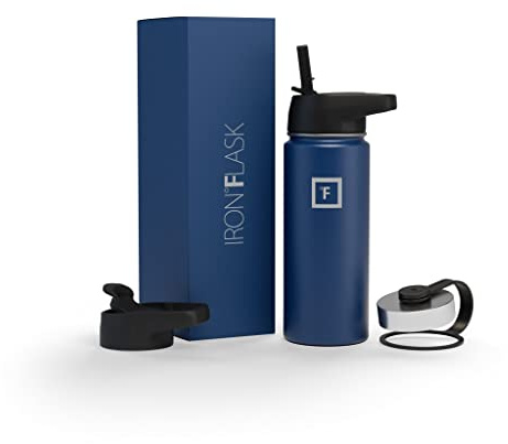 IRON °FLASK 18 oz Wide Mouth Water Bottle with Straw Lid