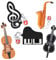 32GB*5 USB-Stick USB-Flash-Laufwerk Noten/Klavier/Saxophon/Violine/Cello, Memory Stick Cartoon Speicherstick Flash-Speicher-Stick, Pen Drive für Schule Büro Auto PC Laptop (32GB*5, Musikinstrumente)