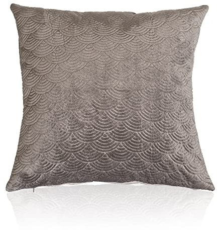 diMio 2er Set Samt-Sofakissen mit Reißverschluss und Füllung Couchkissen Dekokissen Zierkissen (2er Set, Grau (Samt))