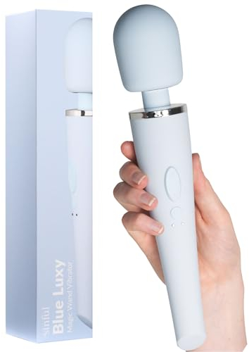 Magic Wand Sexspielzeug Vibrator für Frauen - Sinful Luxy Extra Leistungsstarker Massagestab - Leise, spritzwasserdicht und kabellos - 10 Vibrationseinstellungen - Blau