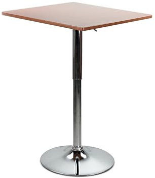 WeHome - Bartisch, hoher Couchtisch, höhenverstellbarer Couchtisch, quadratischer oder runder Tisch, Küchentisch (Brown, Quadrat)