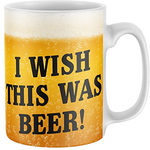 Purple Print House Funny Beer Mug I Wish This Was Beer Drinking Cup Gift Ideas For Men