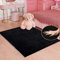 ORINOVA Teppich Schlafzimmer Waschbar Schwarz Flauschig 90x150 cm Bettvorleger Fellteppich Kunstfell Kurzflor Teppich Weich Wohnzimmer Kinderteppich Deko Rechteckig