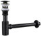 KEOKBON Brass Bottle Trap with with Pop-up Drain 110-200mm Extension Tube, Round Decorative P Trap 1 1/4, Anti-Odour Traps Plumbing Drain Tube for Bathroom Sink Basin Vessel(with Overflow),Orb Black