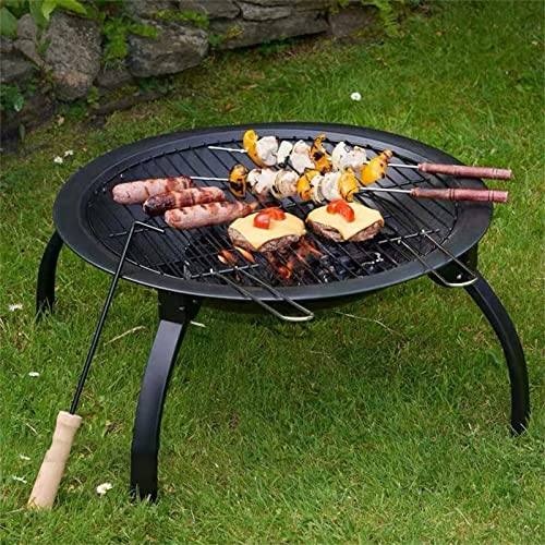ZAANU Garten-Feuerstelle, Outdoor-Party, Grill-Feuerstelle mit Stab, Winter-Heizofen, Holzkohle-Kamin, Kohlenbecken, brennender Herd, Grill