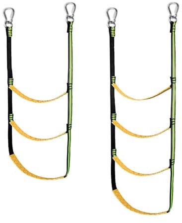 QENETY 5 Steps & 3 Steps Boat Rope Ladder, Folding Removable Assist Boarding Ladder for Sailboat, Kayak, Inflatable Boat, Motorboat