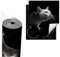 TMK ArtDeko Herdabdeckplatte Einteilig Kochfeld Abdeckung Induktionskochfeld Ceranfeld Abdeckplatte Küche Anti Rutsch Matte Herdabdeckung Aufrollbar 45x52 cm, Schwarz Katze