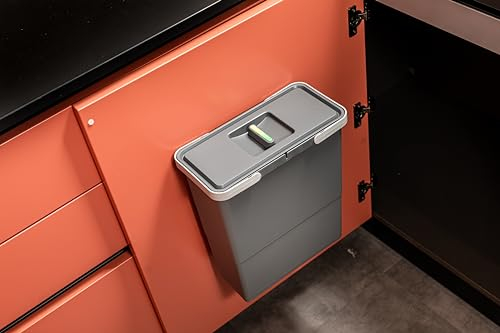 Elletipi Easy 2.0 PBD SP SS34 Poubelle en plastique recyclé, pour chaque environnement, capacité 12 litres complète avec couvercle.Fixation simple sur n'importe quelle surface via 4 vis autoperceuses.