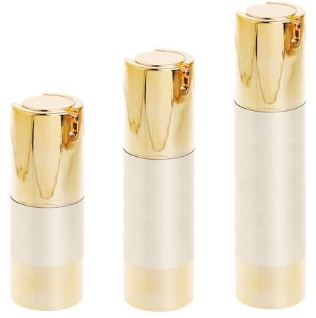 Airless Pump Bottle Refillable Travel Containers Empty Cosmetic Bottle Vacuum Bottle for Lotion, Hand Sanitizer, Toner, Moisturizer and Serum (Gold 15ml+30ml+50ml)