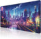 Grand tapis de souris de jeu étendu, motif rues Cyberpunk, taille XXL, base en caoutchouc antidérapant, bords cousus, tapis de souris pour clavier, bureau, maison, bureau, 90 x 40 cm