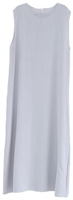 Generisch Einfarbiges Unterkleid für muslimische Frauen, ärmellos, türkische Kleider, kuwaitisch, marokkanisch, arabisch, lässiger Robe, Graues Kleid, X-Large
