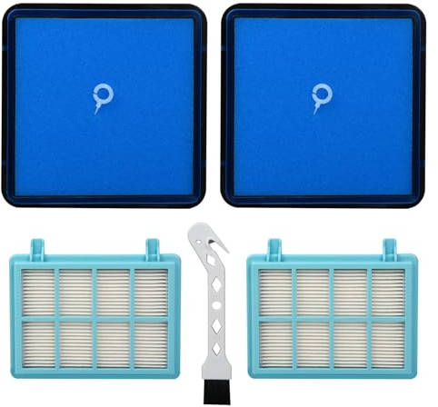2 Stück Staubsauger Filter für Philips PowerPro Compact und Active, Boden Staubsauger Ersatzfilter für Philips, Ersatzfilterset Zubehör Kompatibel mit Philips FC9332 FC9331 FC9555 FC9550 FC9334