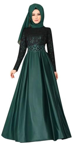 callmo Muslimisches Abendkleid FüR Damen Solide Einteiler Volle Abdeckung Lose Gebet Kleid Mit Kapuze Spitzenbluse Islamische TüRkische Dubai Stil Kaftan FüR Ethnische, Hochzeit, Abend, Party