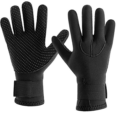 Funien 3MM Neopren Neoprenanzug Handschuhe Warme Tauchhandschuhe Winter Surfing Handschuhe Thermische Anti-Rutsch-Handschuhe zum Speerfischen Schwimmen Rafting Kajak Paddeln