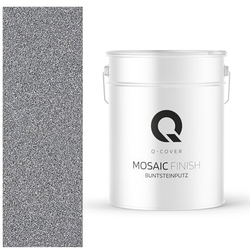 Q-COVER buntsteinputz 12.5 Kg Silber M11 mosaikputz sockelputz dekorative putz innen & außen putz fassadenputz fertigputz edelputz oberputz kratzfest wetterfest