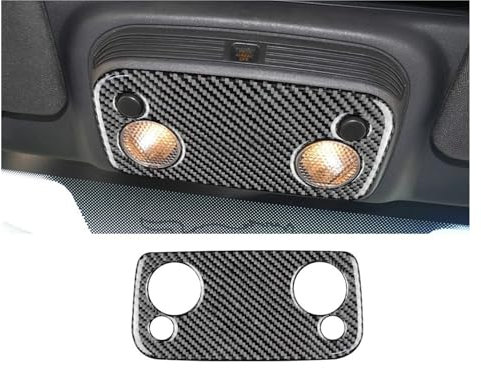 SEQLTWFC Kohlefaser kompatibel mit Ford Mustang GT 2005 2006 2007 2008 2009 Zubehör Innenverkleidung Autodach Leselicht Lampenabdeckung Aufkleber(Type A)
