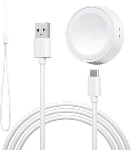 Vancle Chargeur pour Apple Watch, USB compatible avec iWatch Series Ultra/8/7/6/5/4/3/2/1/SE, câble de charge rapide magnétique (blanc)