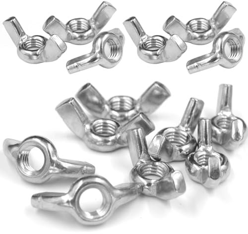 Dado a Farfalla, Dado ad Alette, Dadi a Orecchie, 60 Pezzi Wing Nuts, Adatto per Attrezzature Meccaniche, Costruzione di Ponti, Apparecchiature Elettroniche, Decorazione di Mobili, Navi(M6/M8/M10)