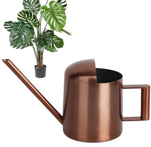 Regadera pequeña de 300 ml, con boquilla de acero inoxidable, regadera para plantas de interior, caño largo, regadera pequeña con mango cómodo para plantas de interior, plantas de balcón, regadera de