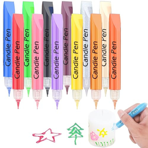 Candle Pens Candle Wax Pens for Candle Decoration, Candle Painting Pens Candle Marker for Wax Melts, Wax Pens for DIY Candle Making, Candle Decorating Pens Create Your Colorful Candle (12 Colours)