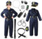 Aomig Polizei Kostüm Kinder 13 Stück Polizeikostüm Set mit Polizei-Hut Gürtel Handschellen Polizeizubehör Deluxe Polizistenkostüm für Jungen Kostüm Kind Verkleidung für Halloween Festival Cosplay (M)