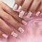 24pcs False Nails French Tip - Square French Stick on Nails with Transparent Bow - Press on Nails Removable Glue-on Nail - Full Cover Fake Nail Nail Art Accessories