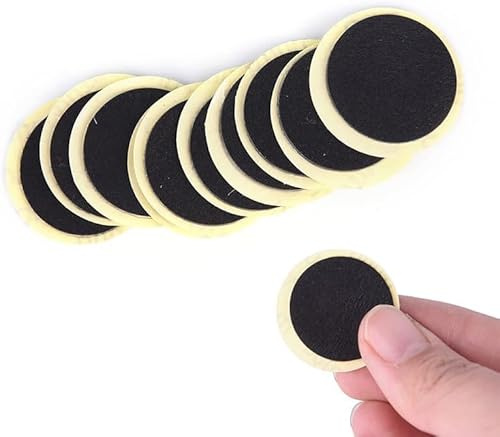 Ymhapp 24 Pcs Black Bike Tire Patch Kit,Glueless Bike Repair Patch, Round Bicycle Tube Patches, Bike Inner Tube Repair Kit, Bike Patch Kit for Road and Mountain Bikes Tire Repair Kits