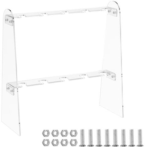 GATOMABOX 2 Tier Champagne Flute Holder Acrylic Champagne Flute Stand 10 Slots Champagne Flute Holder Stand Clear Champagne Glass Holder Detachable Champagne Glass Stand for Party(Transparent)