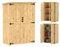 Outsunny casetta da giardino in legno, casetta per attrezzi con serratura a doppia porta scaffale a tetto in asfalto 116,5x57x167cm, armadio per attrezzi resistente alle intemperie, casetta per