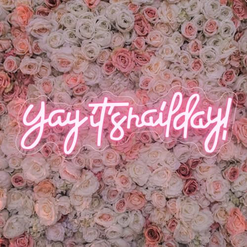 Yay It's Nail Day Neon Sign für Wand Deko,Lash LED Neon Schild für Hintergrund,Wall Art Decor Geschenk für Lash Salon Beauty Room Nails Hair Bar,Geschenk für Lady USB Powered(16.6*6)