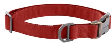 Carhartt Field Hundehalsband, voll verstellbar, strapazierfähiges 600-Denier-Gewebe mit reflektierendem Schriftzug für Sichtbarkeit, Industrie-Rot, Größe M