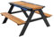 ML-Design 2in1 Kindersitzgruppe und Sand- und Wasserspieltisch, Naturbraun, Kindersitzgarnitur Massivholz inkl. 2 Wannen, Garten Sitzgarnitur Outdoor, Picknicktisch für Kinder, Matschtisch Matschküche