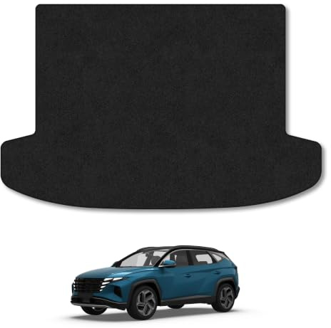 Hyundai Tucson (2021+) Carpet Boot Mat | Black Edge Trim Tailored Fit Boot Liner Full Coverage Protection Accessories Easy Clean Anti Slip Made in the UK