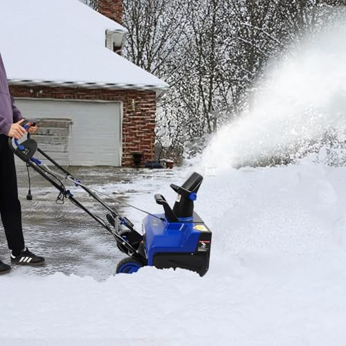 DSYOGX Elektrischer Schneefräse, Elektro Schneepflug mit Kupferdrahtmotor und Leistung von 2400W Schneereiniger mit Rollen, 22.05 Zoll Arbeitsbreite, 12.99 Zoll Arbeitshöhe, 24.9 Fuß Auswurfweite