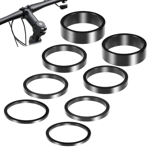 Yuanan 8 Stück Fahrrad Vorbau Spacer,2 3 5 10mm Ahead Spacer,Aluminium Fahrradlenker Abstandshalter,Bike Headset Spacers,Lenkererhöhung Distanzscheiben für Rennrad MTB