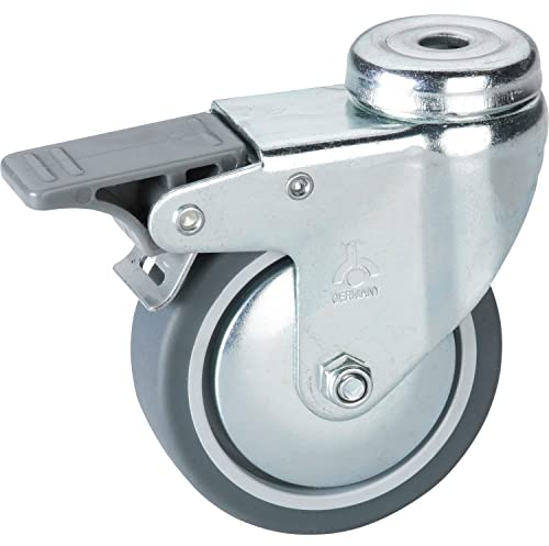 Dörner + Helmer 774511C Lenkrolle mit Rückenloch, ø 100mm, mit Feststeller