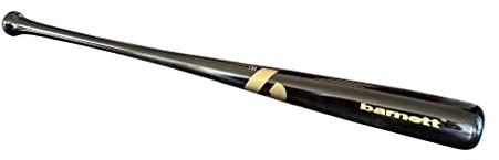 BB-10 Barnett - Bate de béisbol de madera de arce, negro (34 pulgadas)