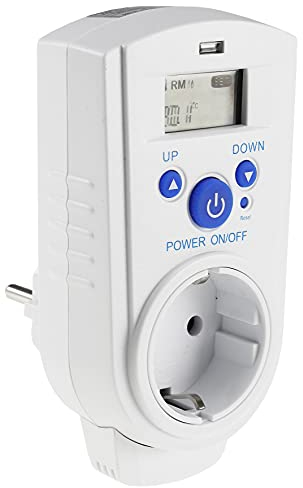 ChiliTec Enchufe termostático con regulador de Temperatura, termostato para calefacción, Ventilador, calefacción por Infrarrojos, aparatos de refrigeración