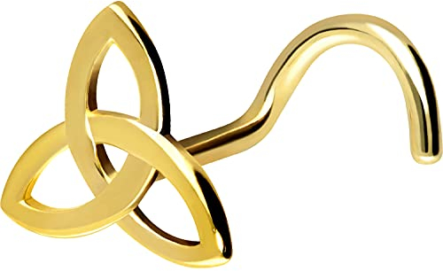 PIERCINGLINE 750er GOLD Nasenpiercing Spirale | 18 KARAT | TRISKELE | Piercing Nase Stecker | Farbauswahl