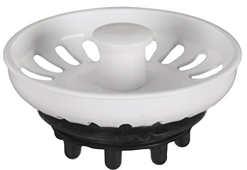 Tapón para fregadero con rejilla, color blanco